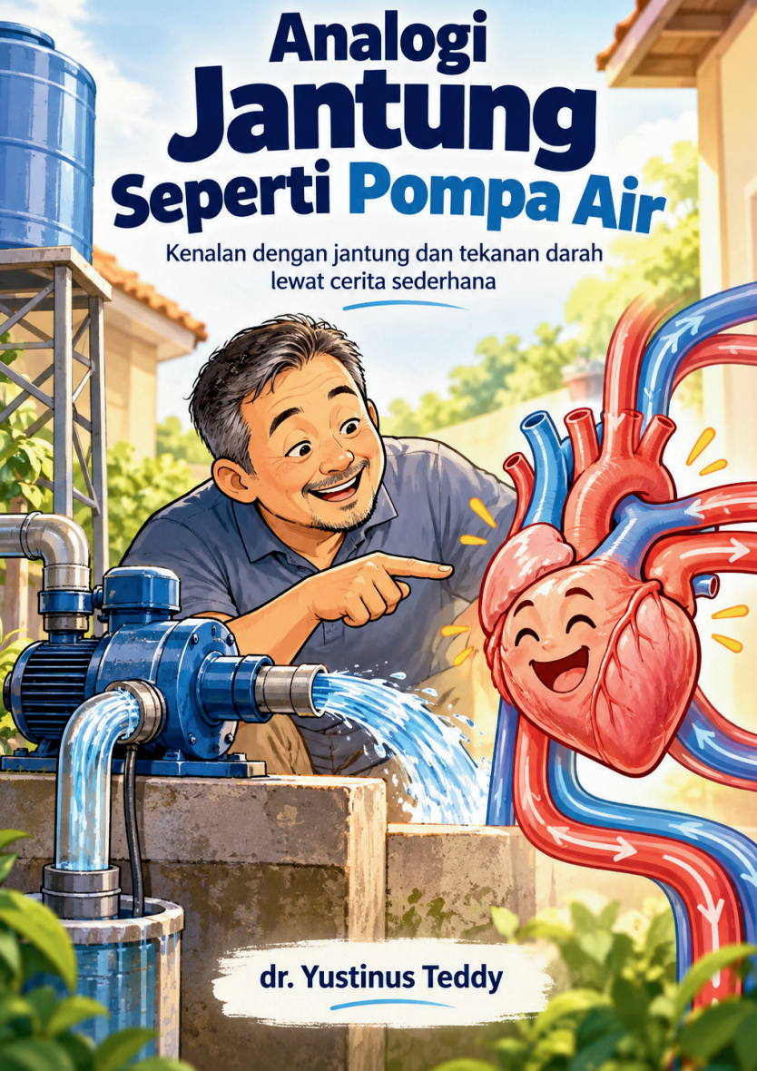 Sampul Analogi Jantung Seperti Pompa Air oleh dr. Yustinus Teddy